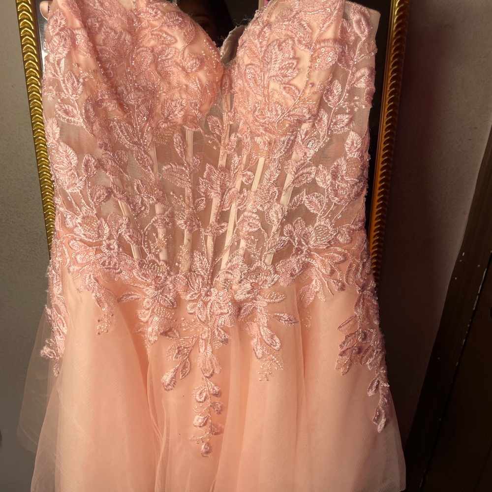 Elegant Pink Lace Dress